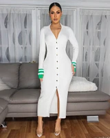 Kassidy Off-White Ribbed BodyCon Maxi Dress