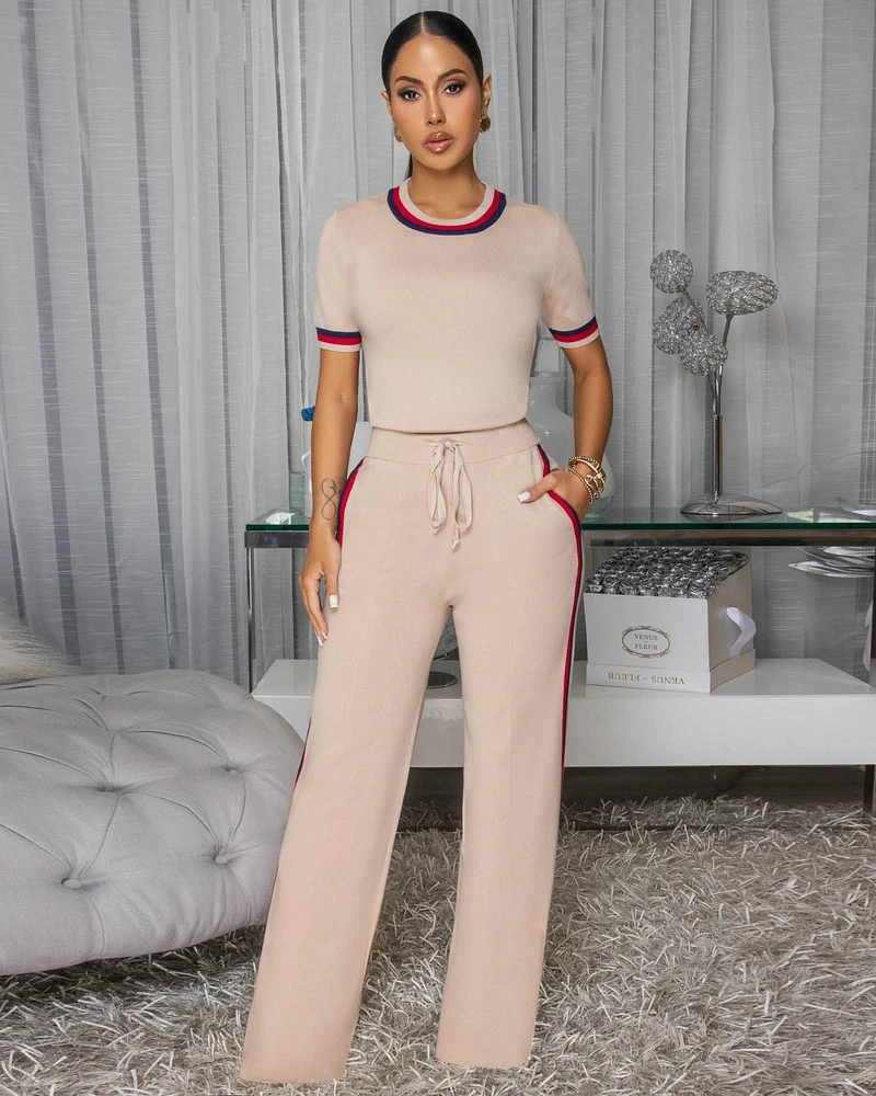 Jameson Nude Stripes ULTRA-LUXE Knit Pants Set (9/2025)