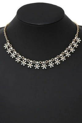 Hugo Gold Mini Flower Statement Short Necklace