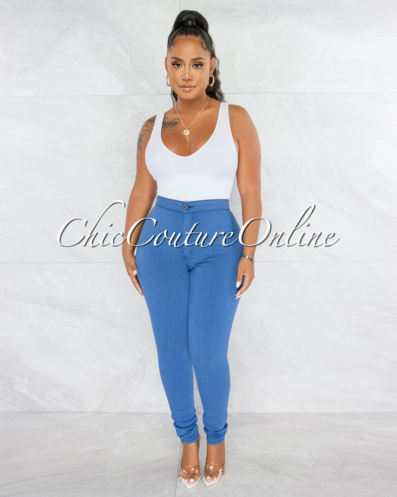 *Donalee Blue High Waist Denim Pants
