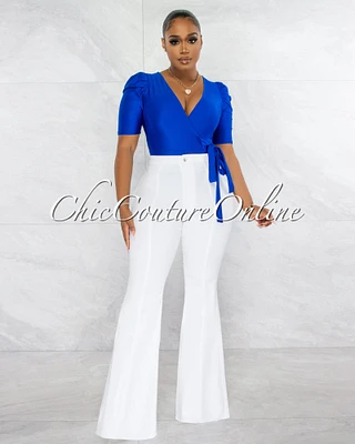 *Paina Off-White Denim Bell Legs Jeans