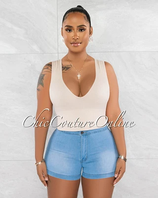 *Alexander Light Denim Mini Shorts