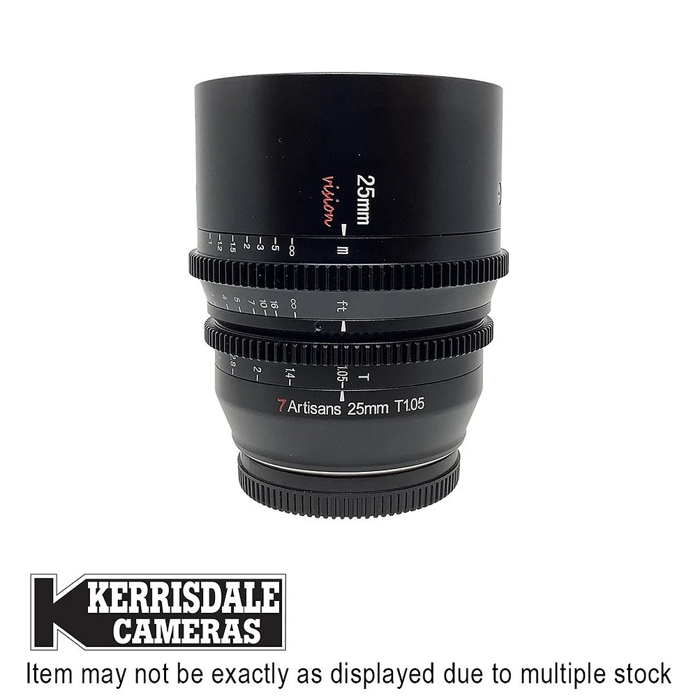 7Artisans-Used 25mm T1.05 Black Cine (MF) - Good Condition - L Mount APSC  - Used # 587.20323601X