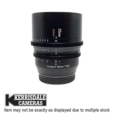 7Artisans-Used 25mm T1.05 Black Cine (MF) - Good Condition - L Mount APSC  - Used # 587.20323601X