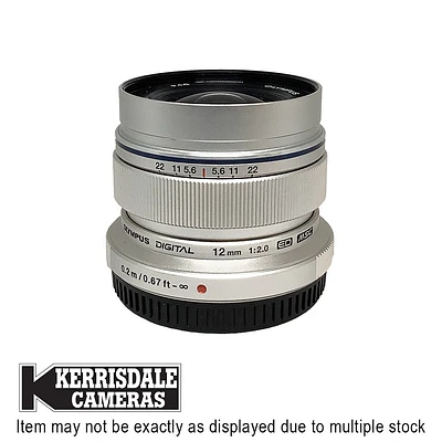 Olympus-Used 12mm F2 (Silver) - Good Condition - Micro Four Thirds Mount  – Used # 587.166A12S