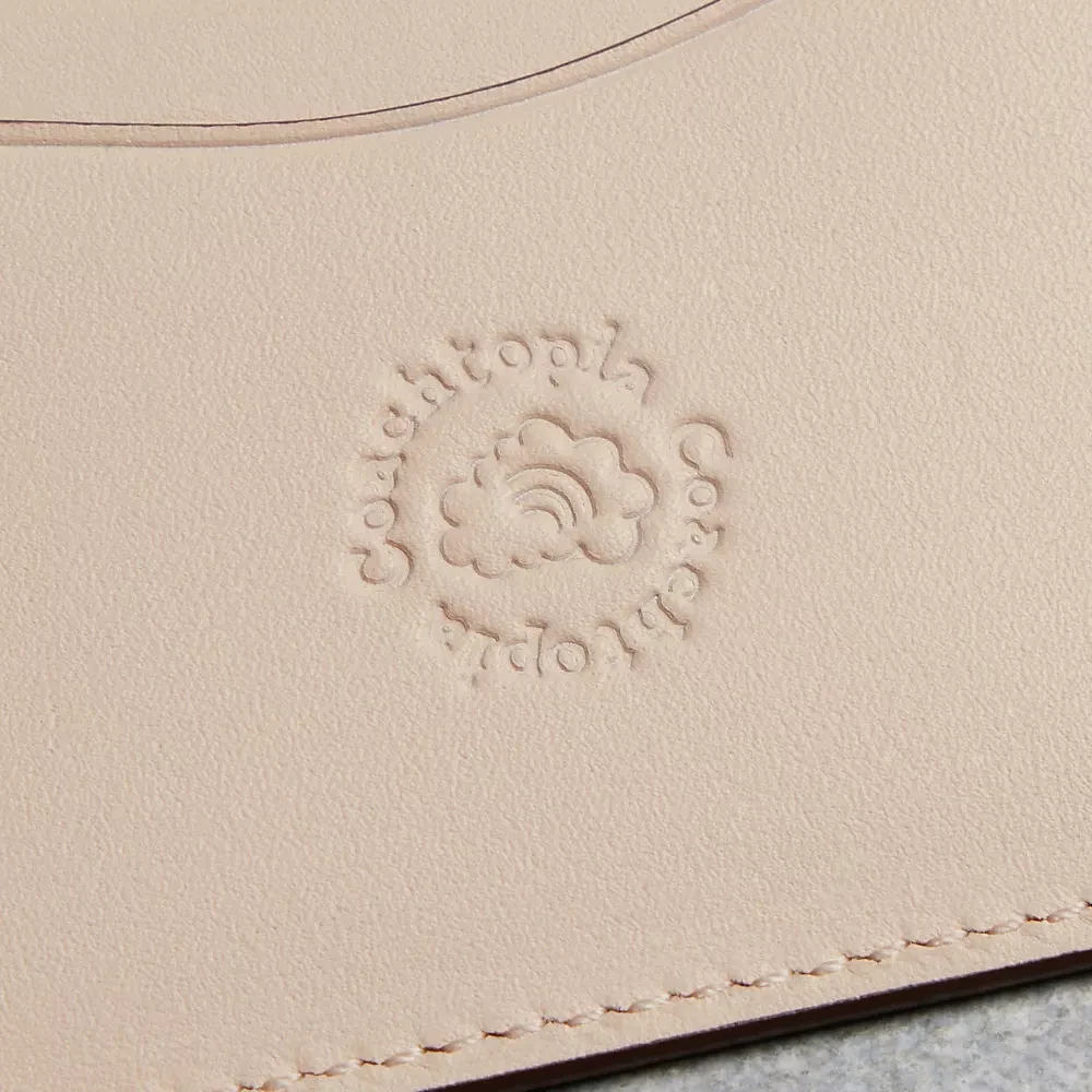 Wavy Card Case Regenerative Leather With Cherry Print