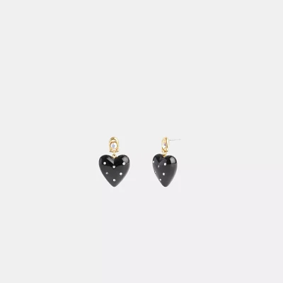Resin Heart Drop Earrings