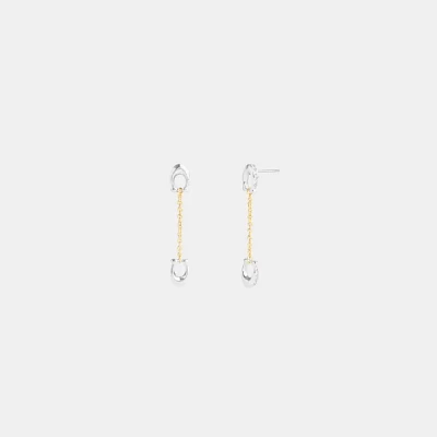 Pavé Signature Chain Linear Earrings