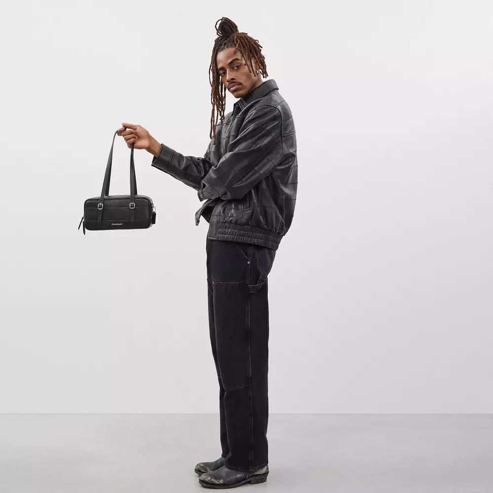 Alter/Ego Satchel Bag In Checkerboard Upcrafted Leather