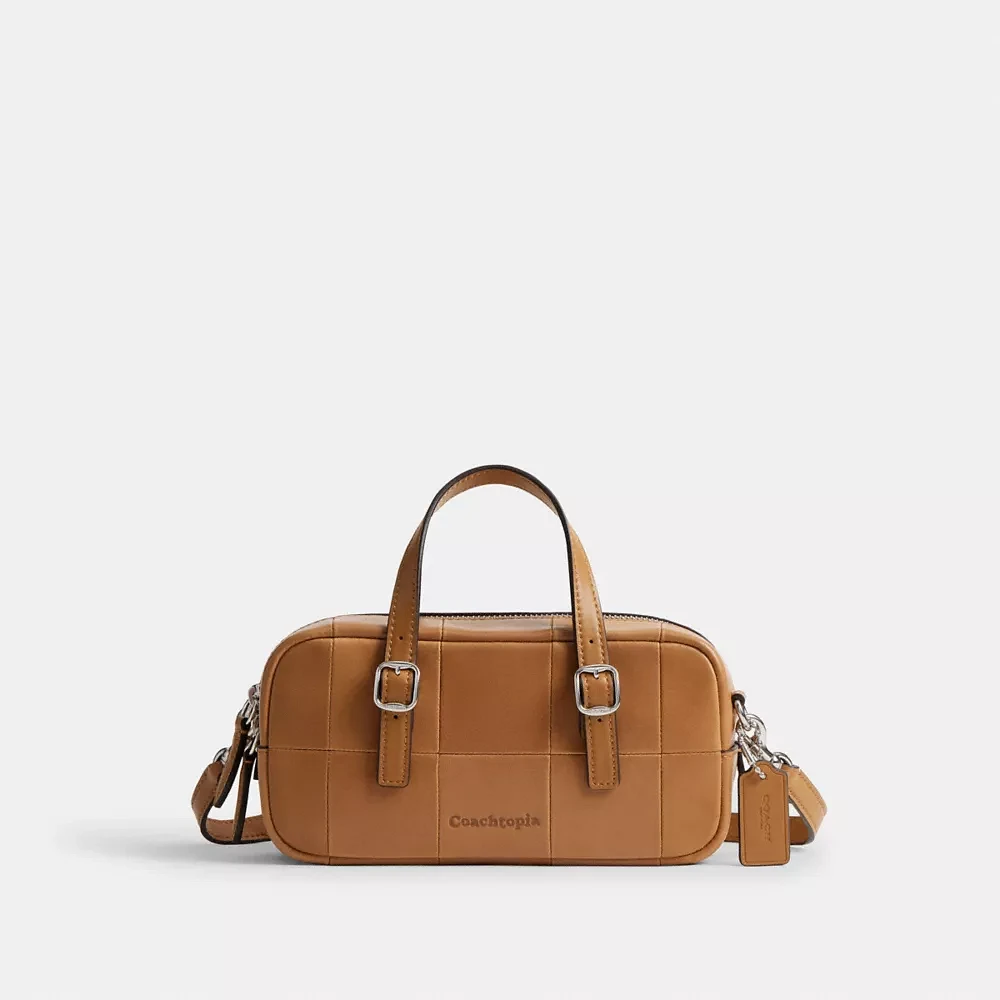 Alter/Ego Mini Satchel Bag Checkerboard Upcrafted Leather With Crossbody Strap