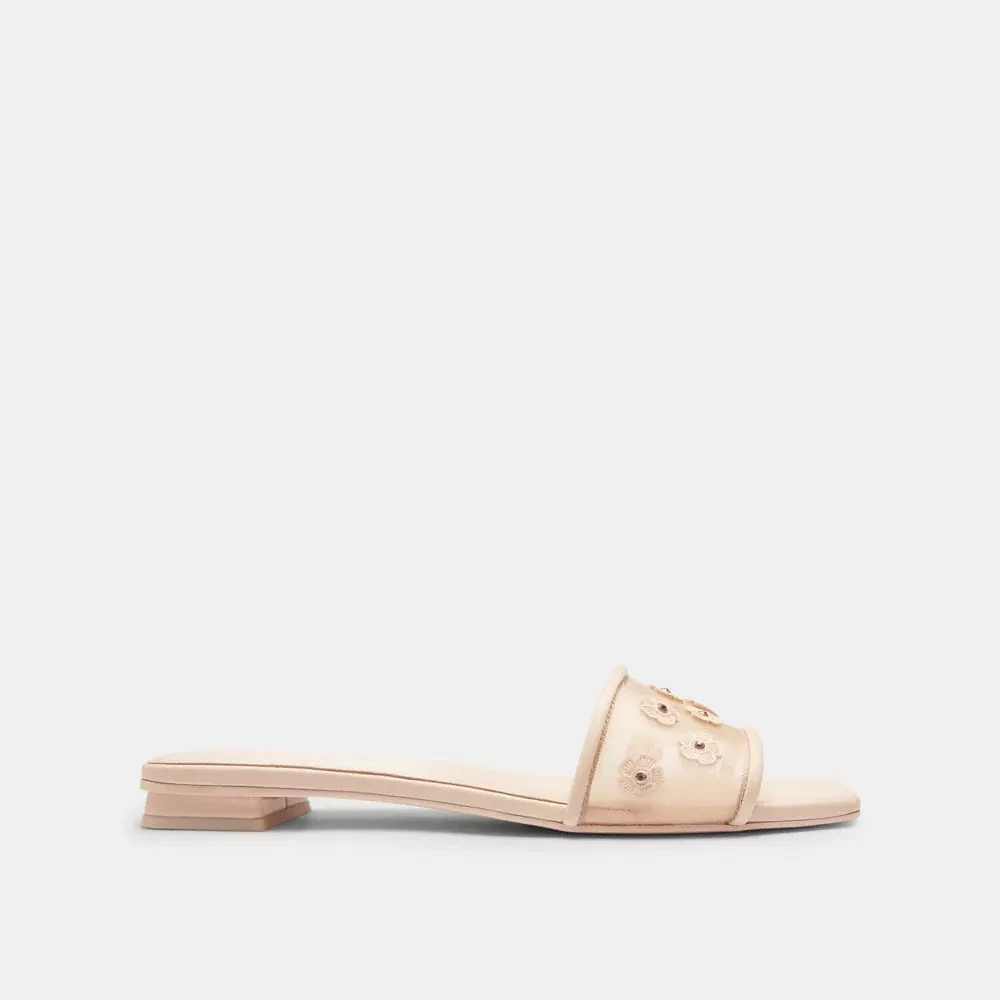 Flat Sandal With Tea Rose