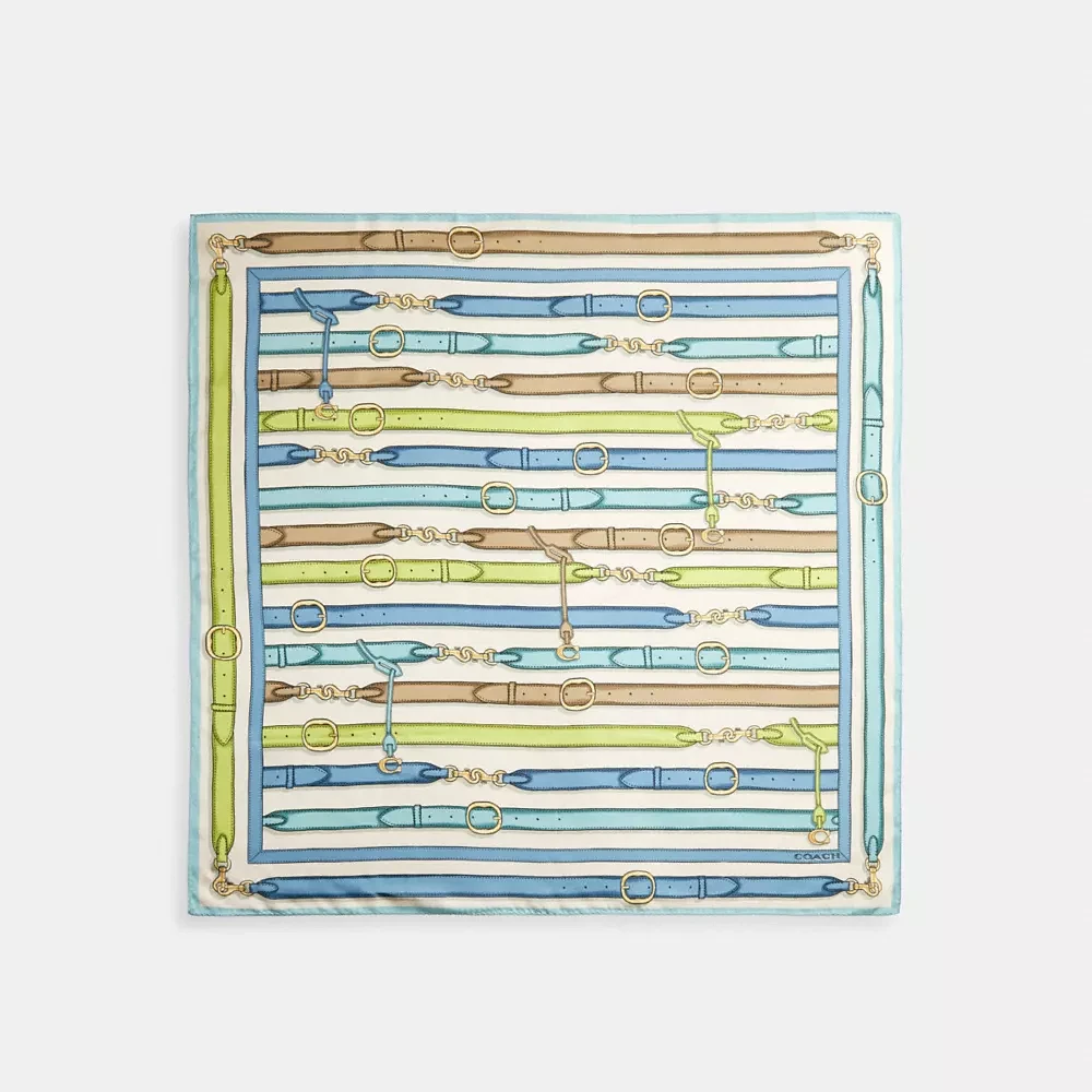 Bag Strap Print Silk Square Scarf