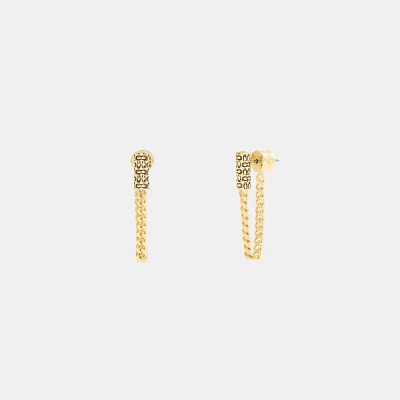 Quilted Signature Bead Chain Earrings