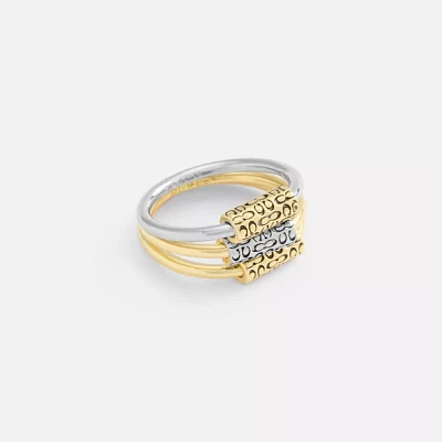 Quilted Signature Bead Ring Set