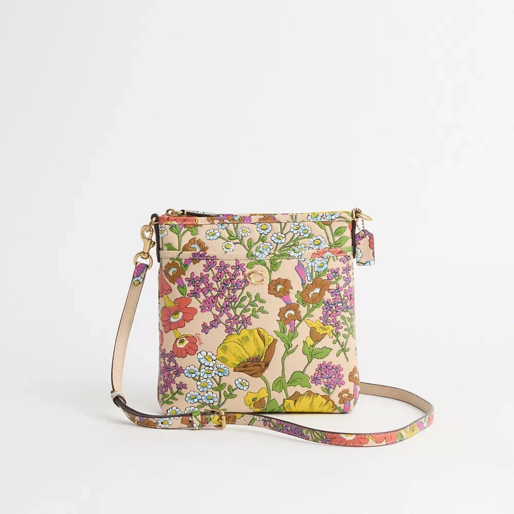 Restored Kitt Messenger Crossbody Bag With Floral Print