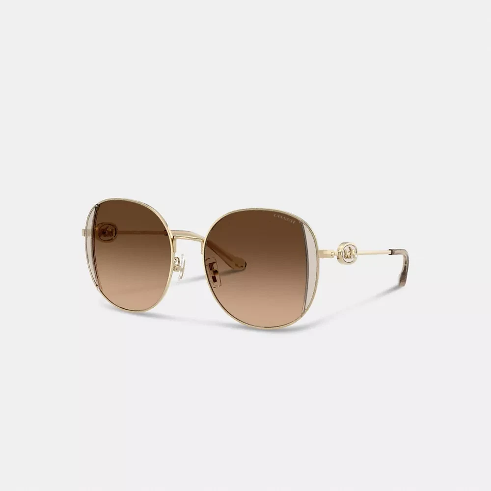 Horse And Carriage Metal Round Sunglasses