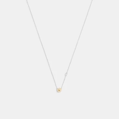 Pavé Tea Rose Pendant Necklace