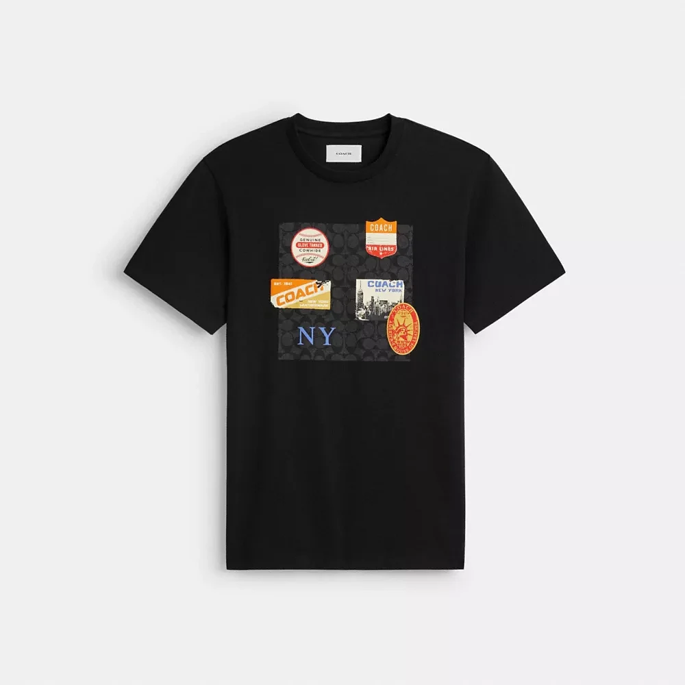 Patch Signature T Shirt In Organic Cotton