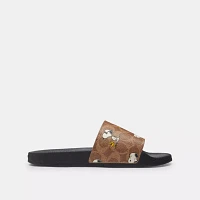 Coach X Peanuts Udele Sport Slide Signature Canvas With Snoopy Print