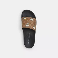 Coach X Peanuts Udele Sport Slide Signature Canvas With Snoopy Print