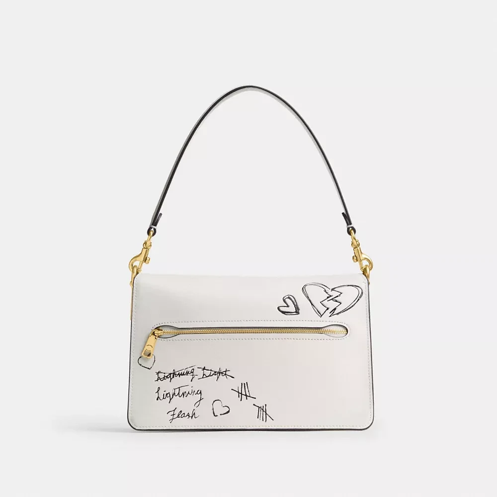 Chain Tabby Shoulder Bag With Sketch Print