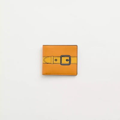 Restored Double Billfold Wallet With Trompe L'oeil