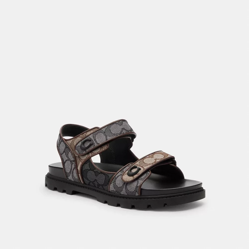 Platform Sandal Signature Jacquard