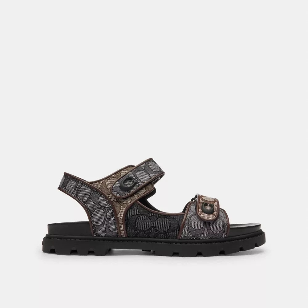 Platform Sandal Signature Jacquard