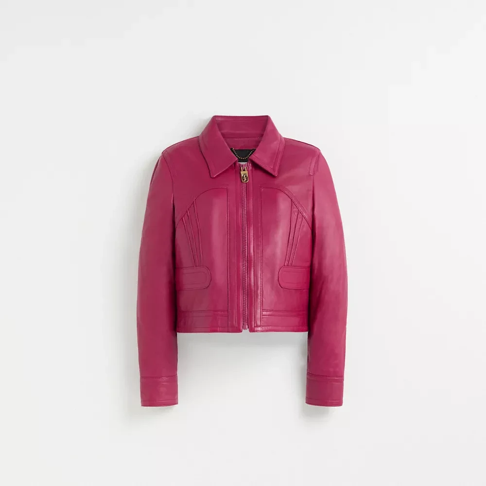 Restored Cropped Leather Blouson