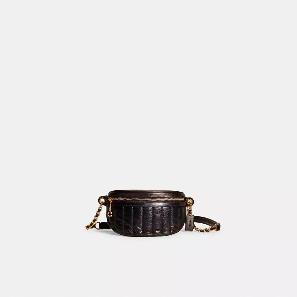 Restored Chain Belt Bag With Quilting