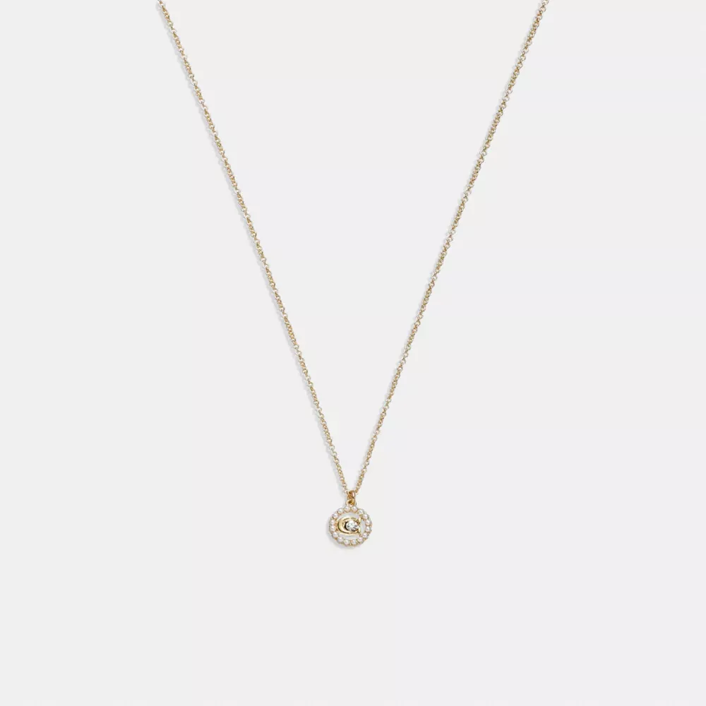Signature Crystal Pearl Pendant Necklace