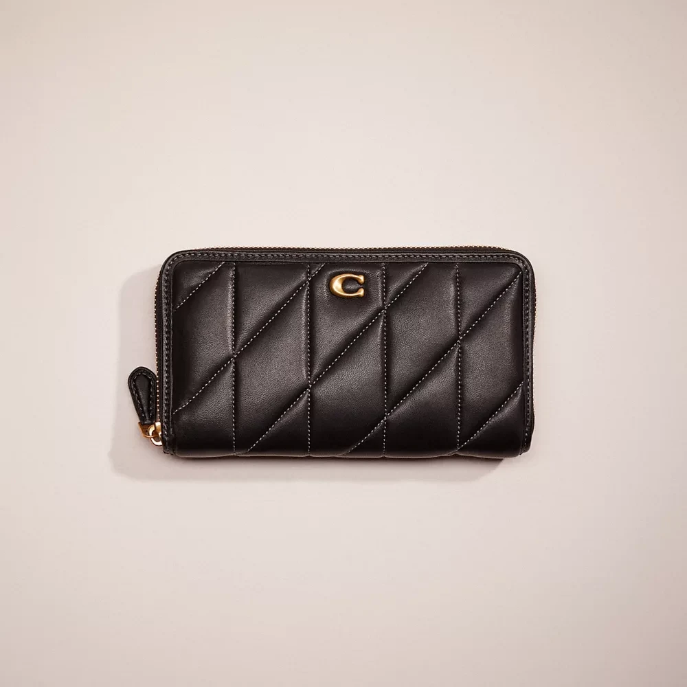 Restored Accordion Zip Wallet With Pillow Quilting