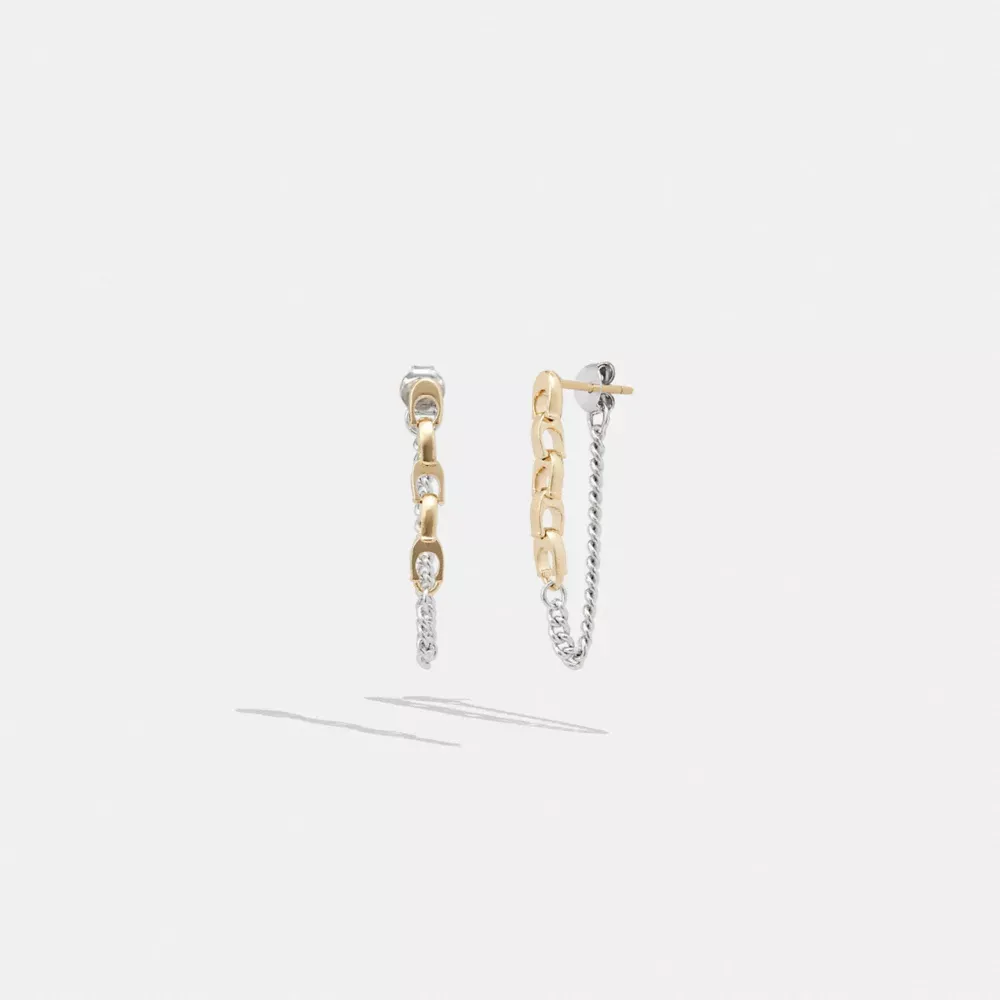 Signature Mixed Chain Drop Earrings