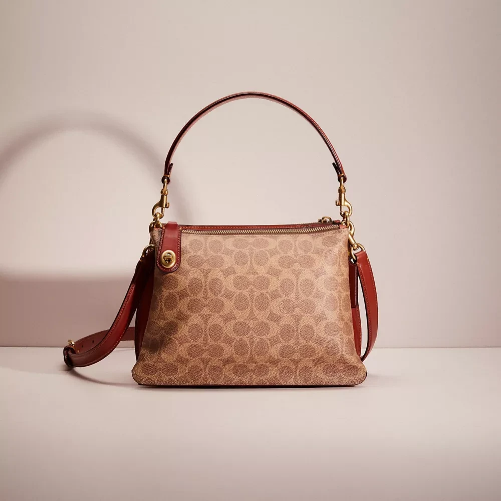 Restored Double Zip Shoulder Bag In Signature Canvas