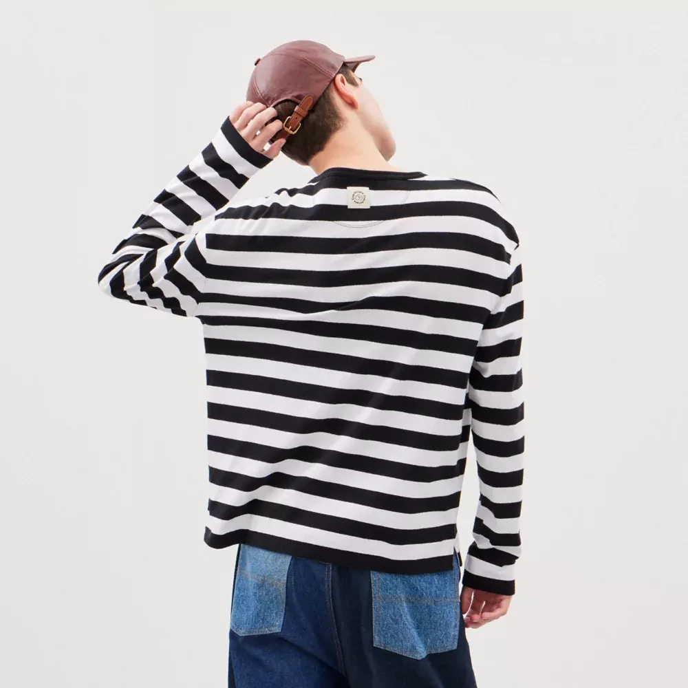 Long Sleeve T Shirt With Stripe Pattern