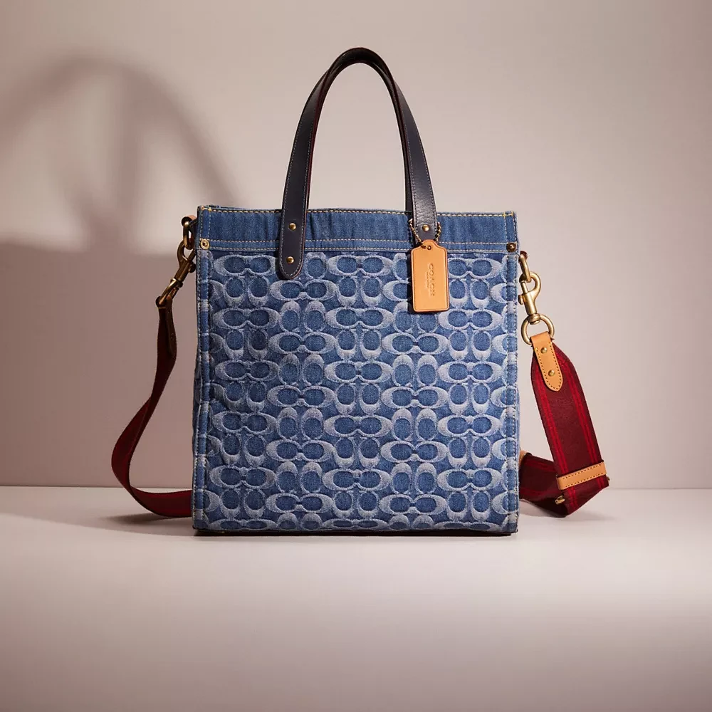 Restored Field Tote In Signature Denim