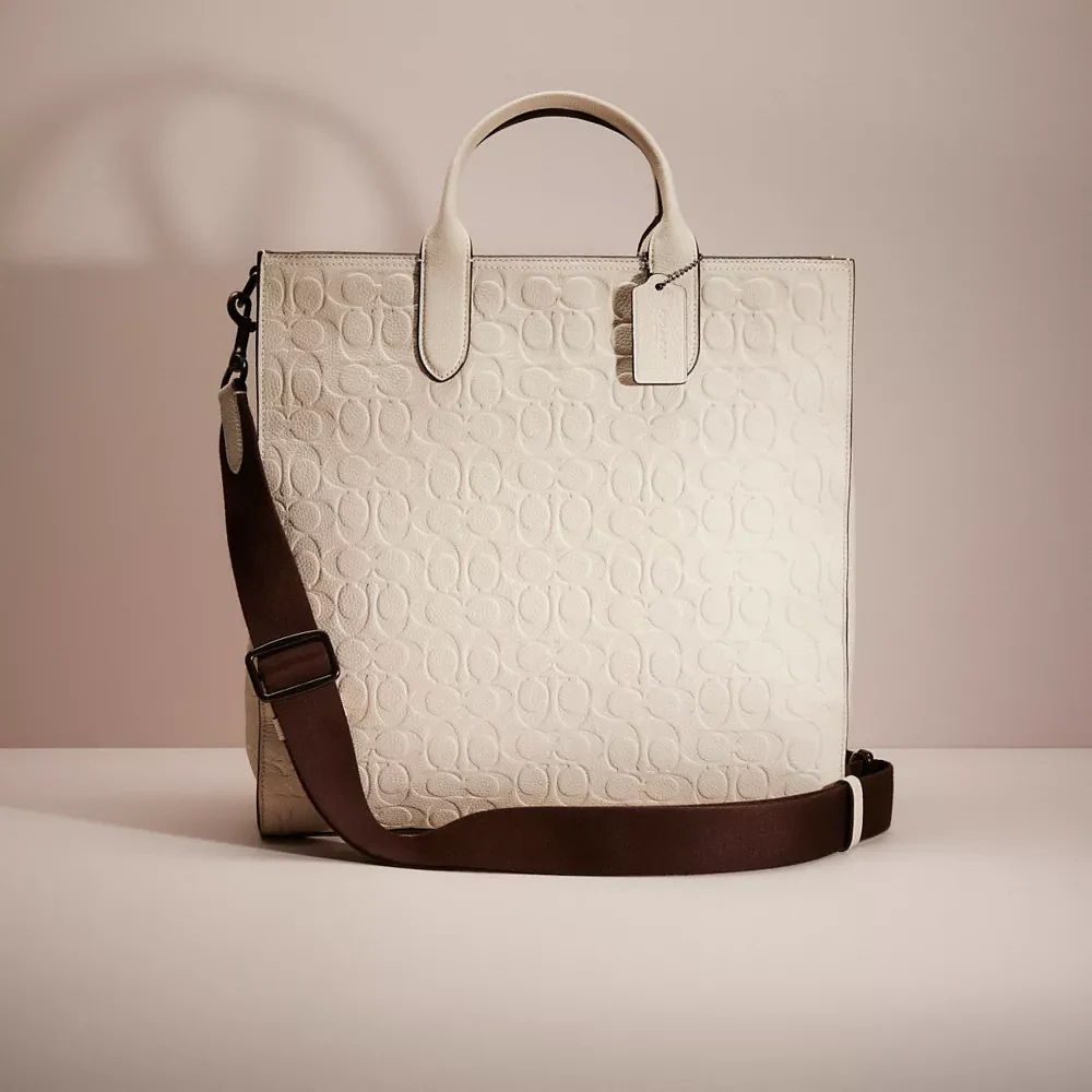 Restored Gotham Tall Tote In Signature Leather