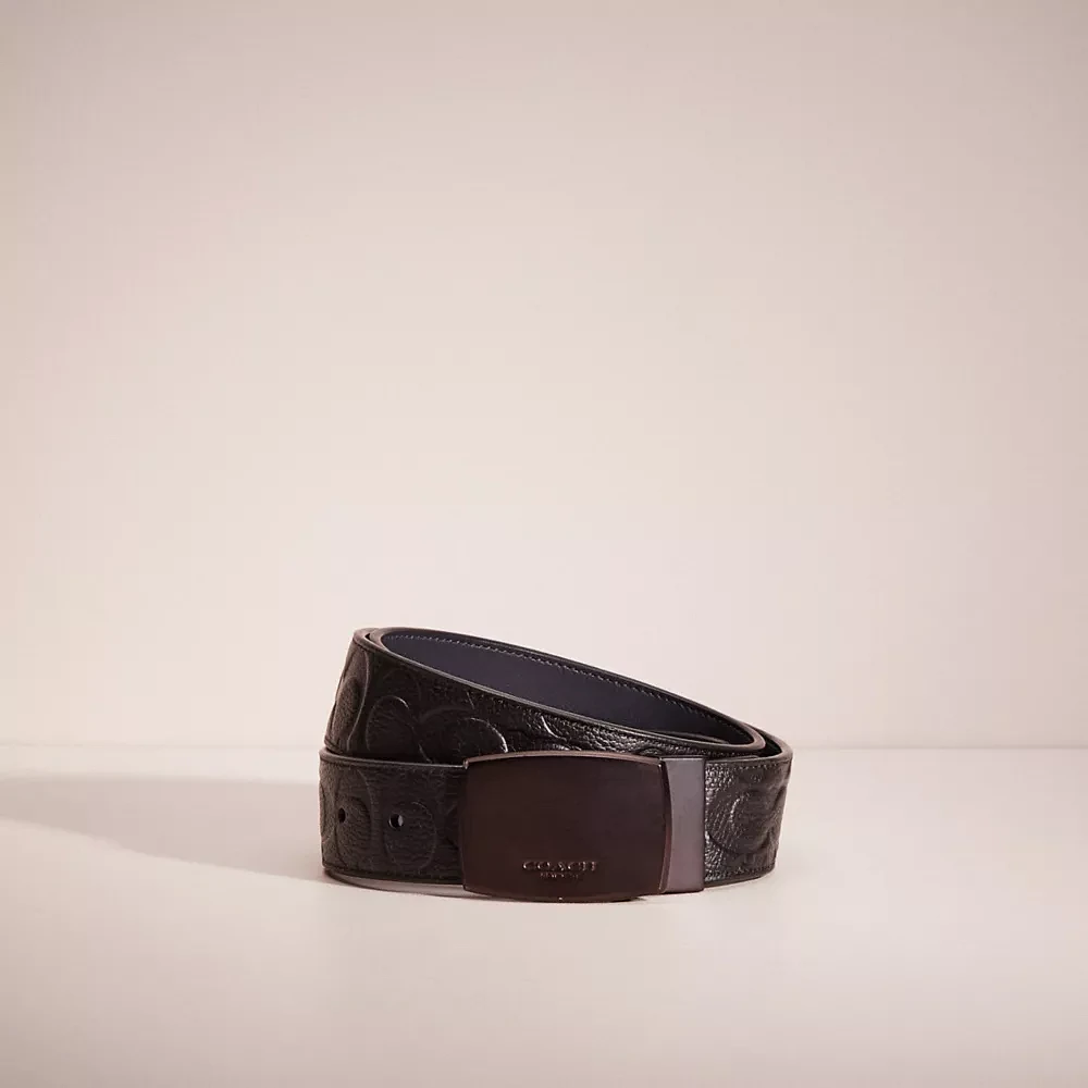 Restored Plaque Buckle Cut To Size Reversible Belt, 38 Mm