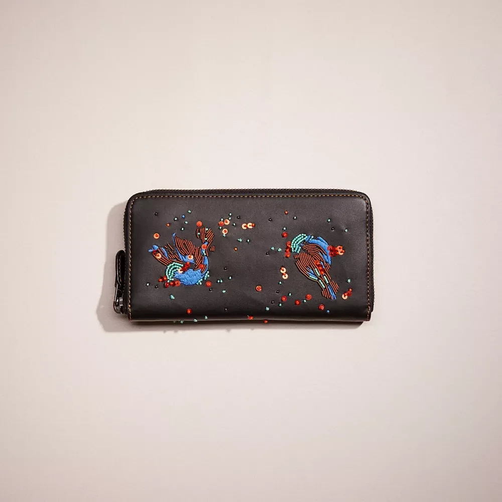 Restored Accordion Zip Wallet With Meadowlark