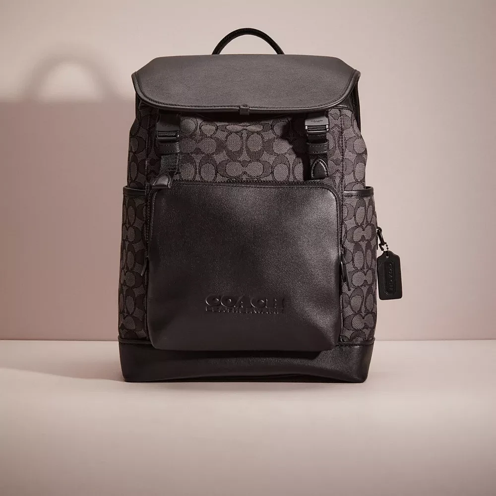 Restored League Flap Backpack Signature Jacquard