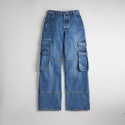 Denim Cargo Pants
