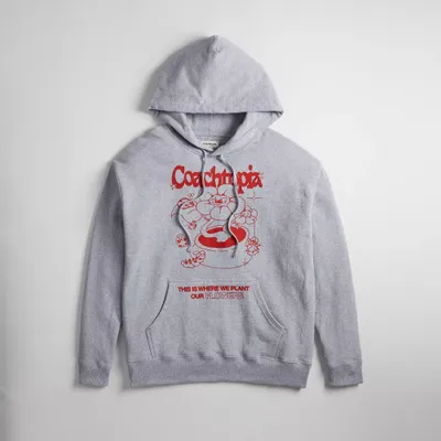Hoodie With Flower Pot Print