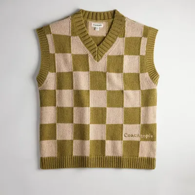 Sweater Vest With Checkerboard Pattern