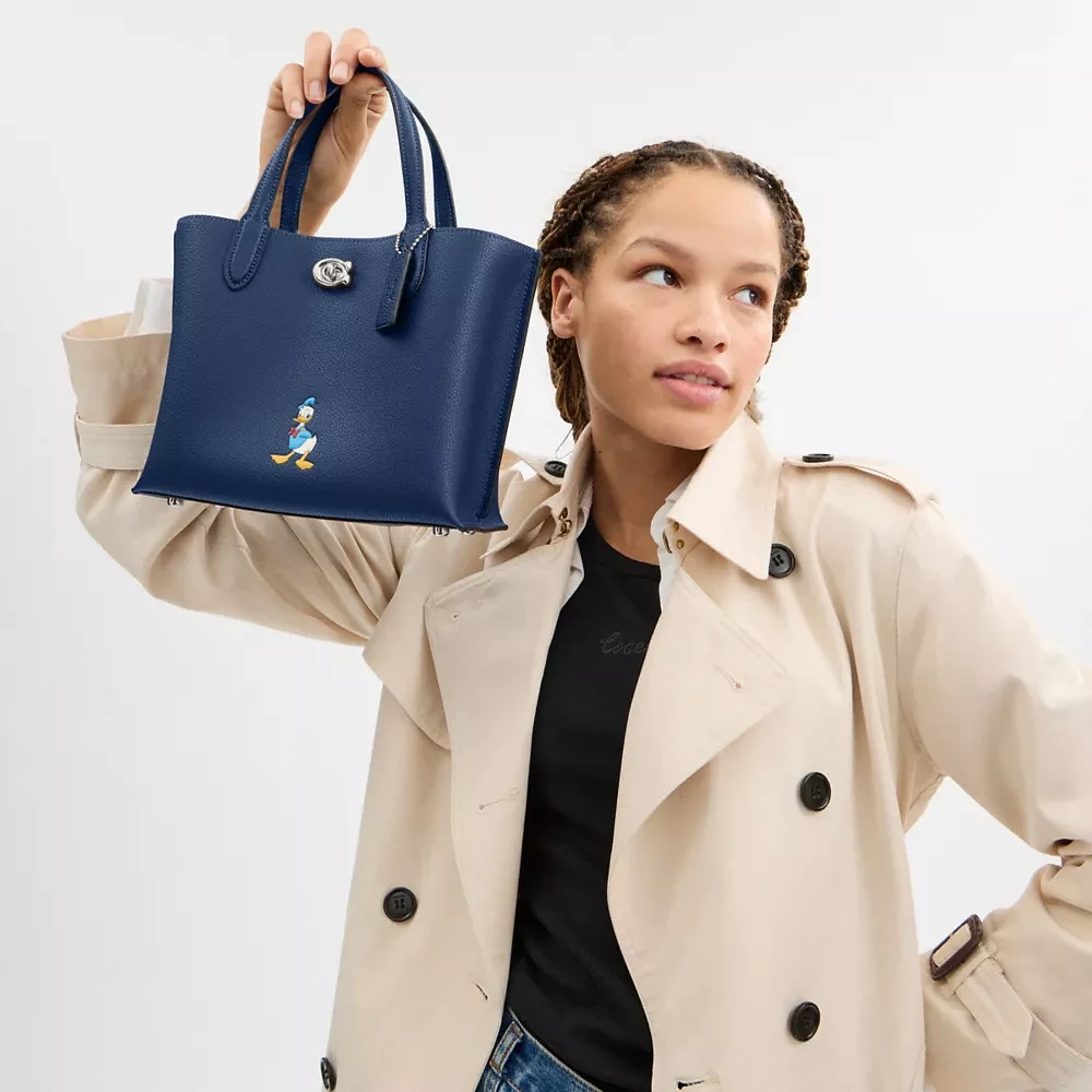 Disney X Coach Willow Tote Bag 24 With Donald Duck