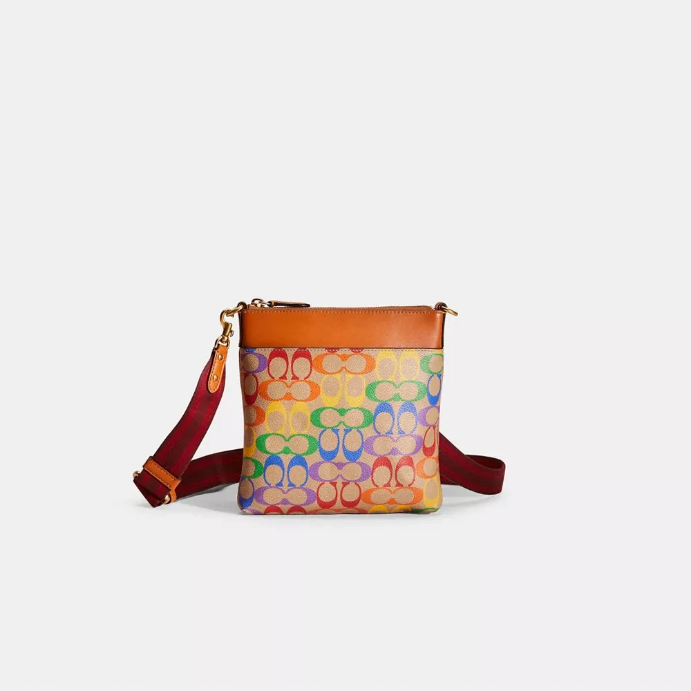 Restored Kitt Messenger Crossbody In Rainbow Signature Canvas