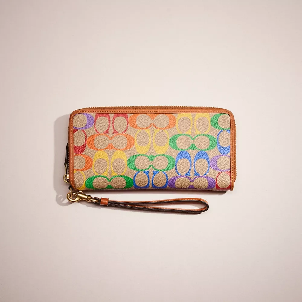 Restored Continental Wallet In Rainbow Signature Canvas