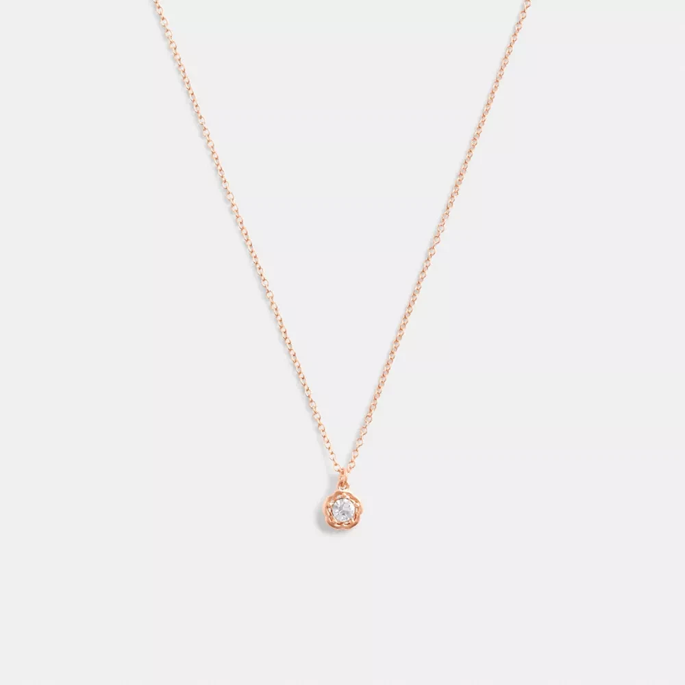 Halo Tea Rose Pendant Necklace