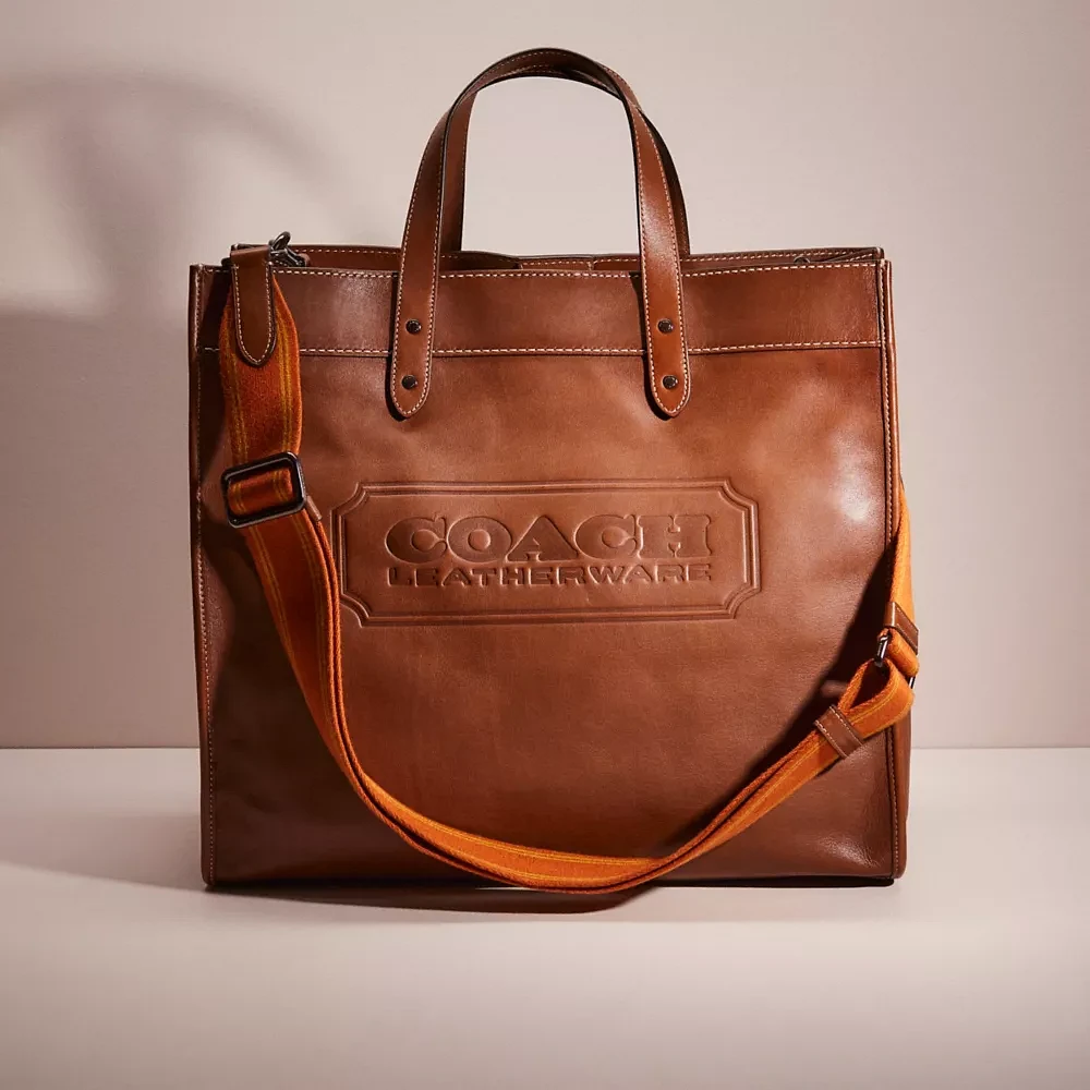 Restored Field Tote 40 With Coach Badge