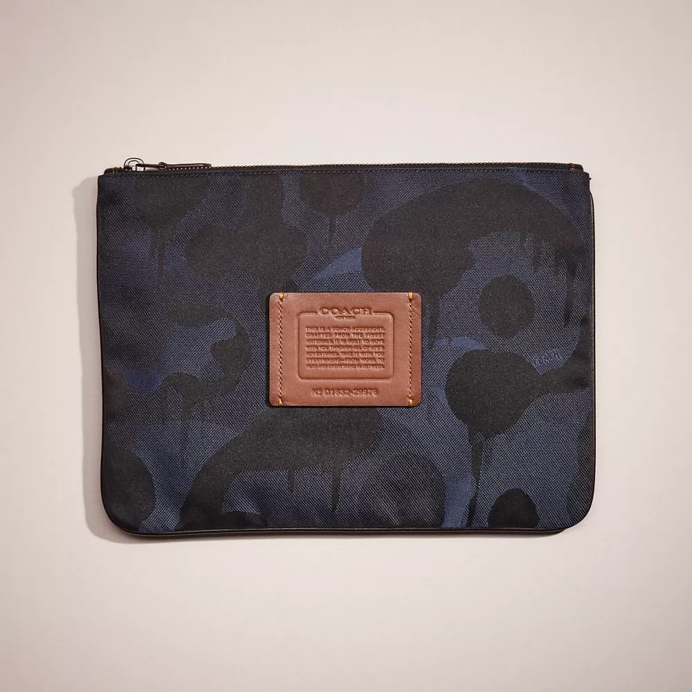 Restored Large Multifunctional Pouch With Camo Print