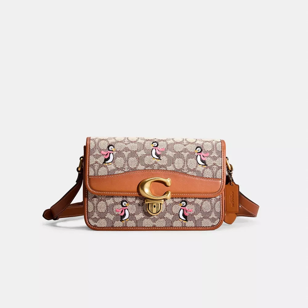 Restored Studio Shoulder Bag In Signature Jacquard With Penguin Motif